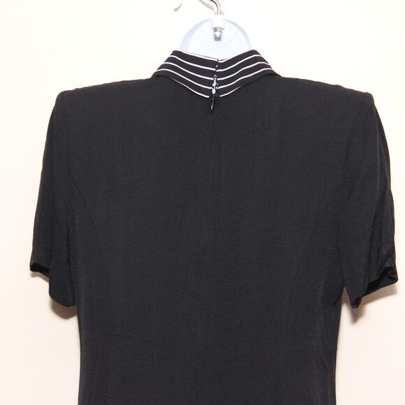 Vintage 80s Virgo II Layered Black Jacket Dress Size Small - Picture 5 of 8